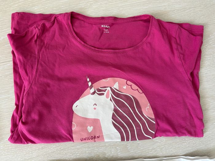 Lot 4 tee-shirts fille 12 ans Kiabi motif licorne - photo numéro 4