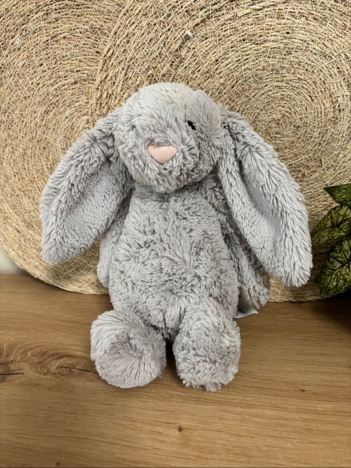 Doudou lapin gris queue blanche jellycat 30 cm - photo numéro 2