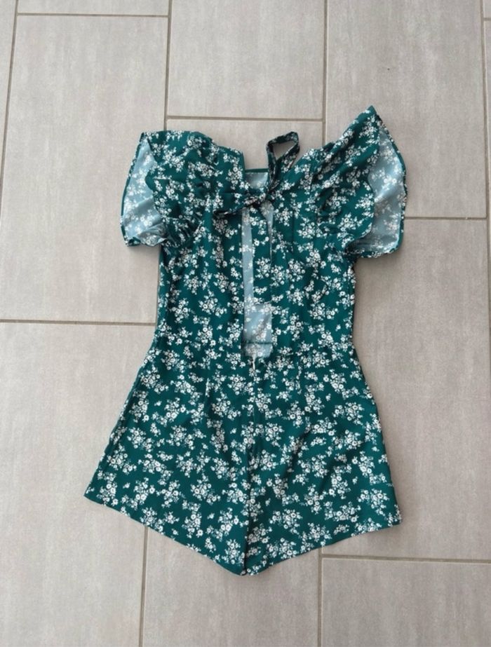 Combishort verte fleurie taille M shein - photo numéro 4