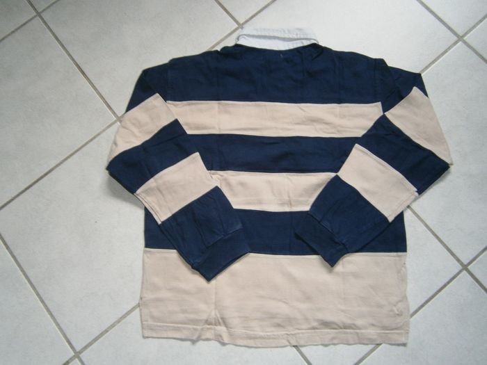 Polo ML rayé marine/beige 12 ans - photo numéro 5