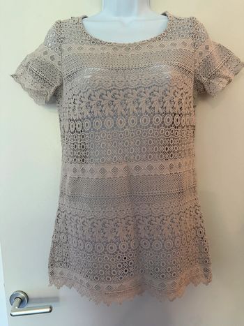 Haut beige dentelle Caroll