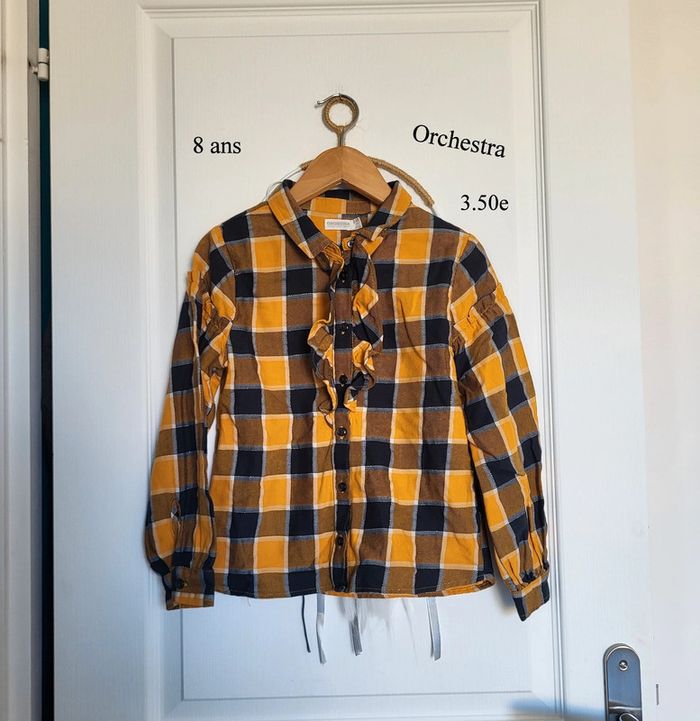 Blouse manche longue à carreaux orchestra