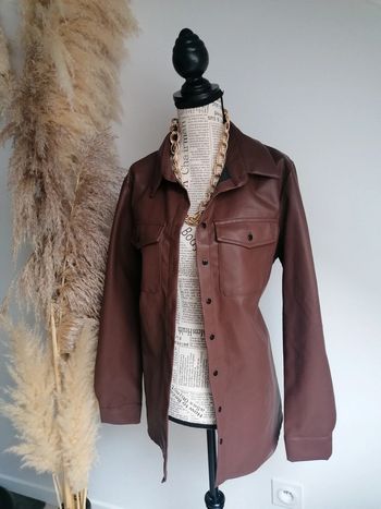 Veste cuir taille M marron