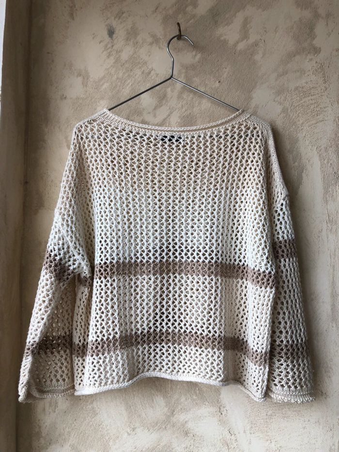 Pull ajouré Crème Stradivarius S - photo numéro 2