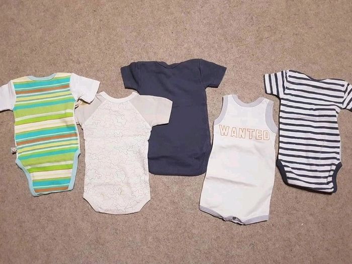 Lot de 5 bodys barboteuses été garçon 3 mois absorba - photo numéro 3