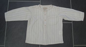 Jolie chemise à col tunisien garçon 18 mois