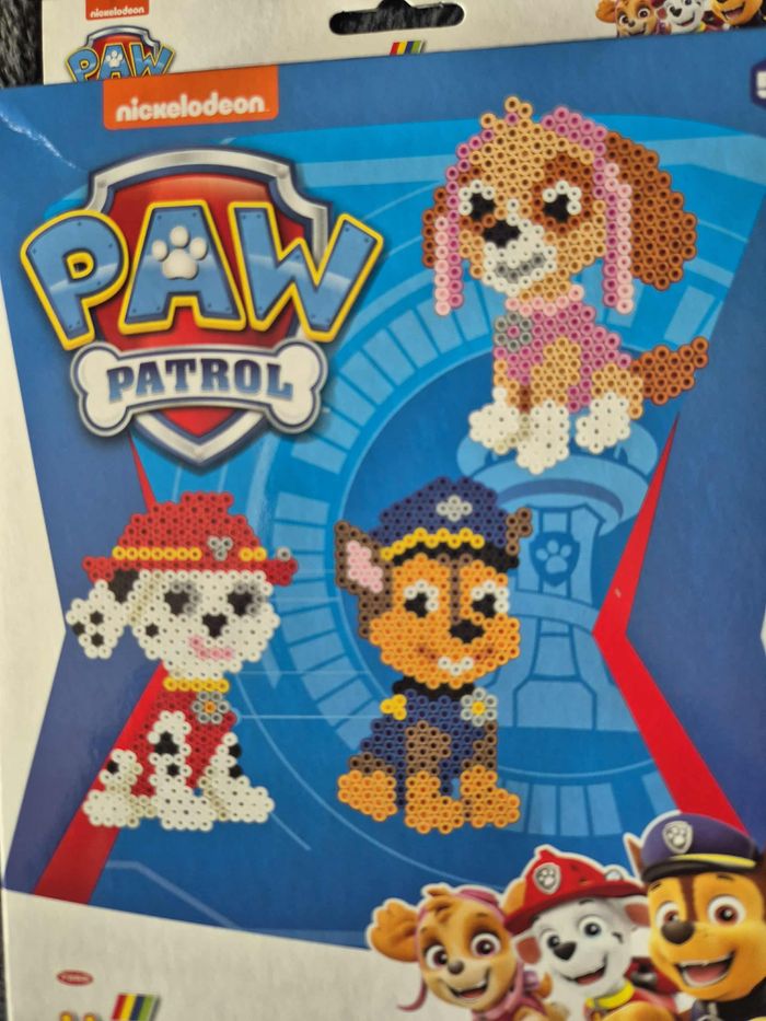 Pat'Patrouille Hama 7966 - Perles à repasser Chase,skye et  Marshall  Paw Patrol - photo numéro 2