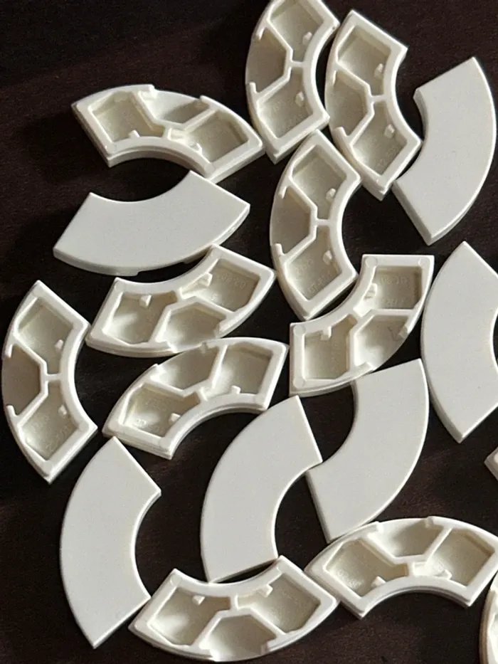 20 Lego Tile, Round Corner 2 x 2 Macaroni ref 27925 White - photo numéro 3
