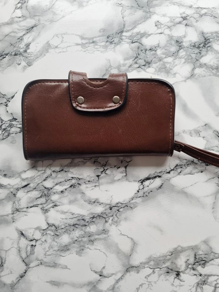 Porte monnaie en cuir marron vintage - photo numéro 7