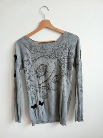 Pull fin gris Desigual M