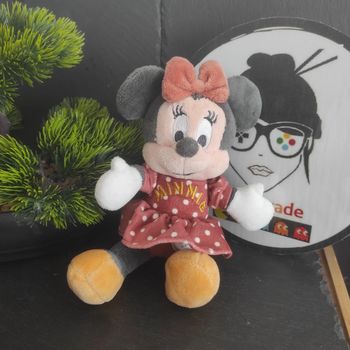 Peluche hochet Minnie de Disney baby pois rouge marron Plush Blanc Jaune