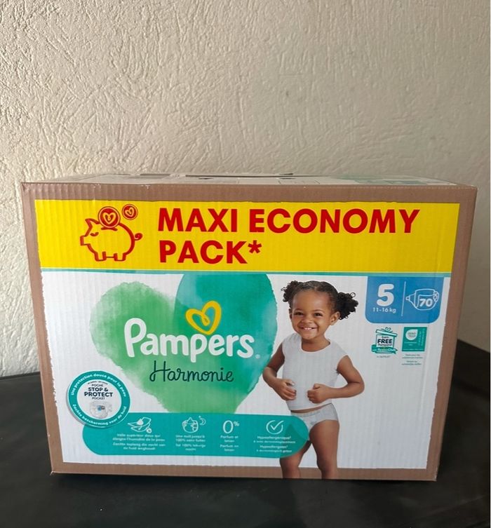 Couches Pampers harmonie taille 5 maxi pack