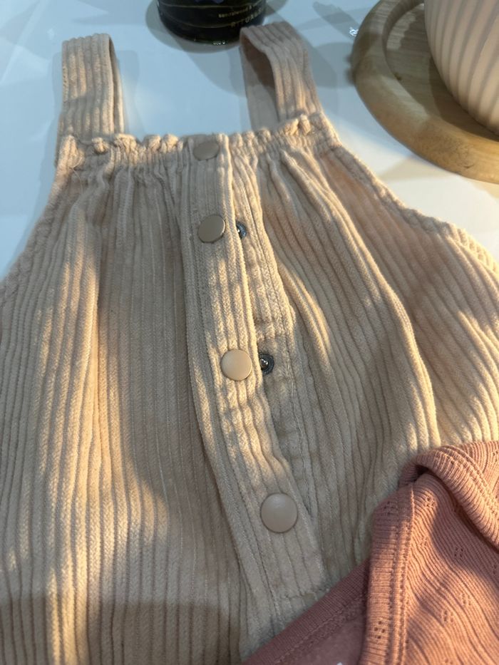 Ensemble salopette velours et body chaud manche longues - photo numéro 2