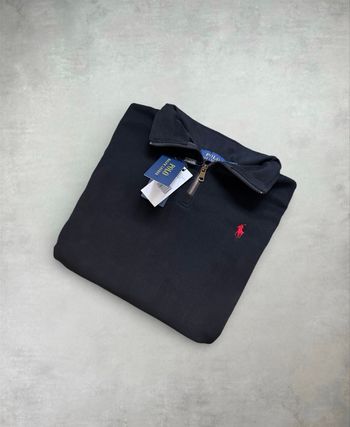 Pull half-zip Ralph Lauren noir – Logo rouge– Taille S