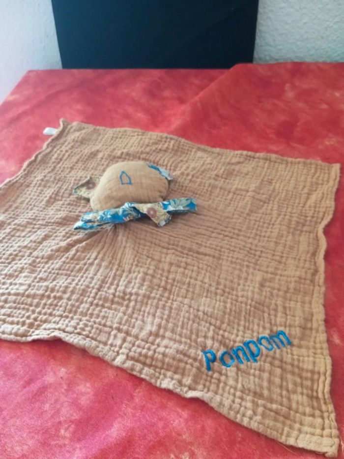 Doudou ours lapin chien gaz de coton bychrisatelier - photo numéro 2