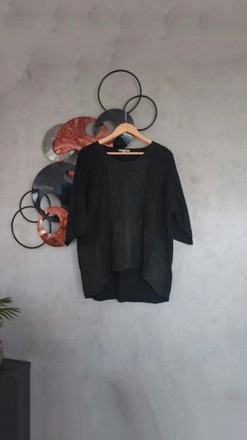 Blouse noire bi-matière Garuda Garuzo