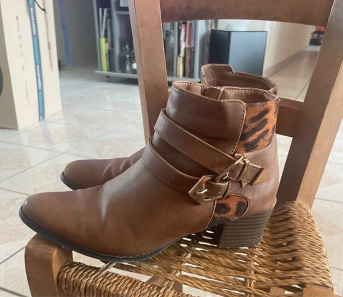 Bottines marron, taille 37 - photo numéro 2