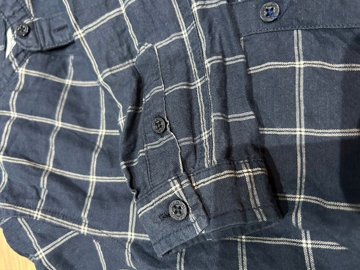 Chemise à manches longue bleu marine à carreaux 5 ans - photo numéro 5