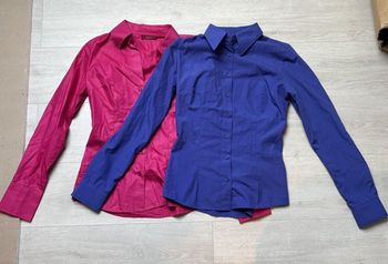 Lot de 2 chemisiers femme rose fuchsia et violet taille 36 marque City