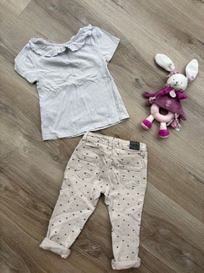 Ensemble t-shirt + jean taille 24 mois - photo numéro 2