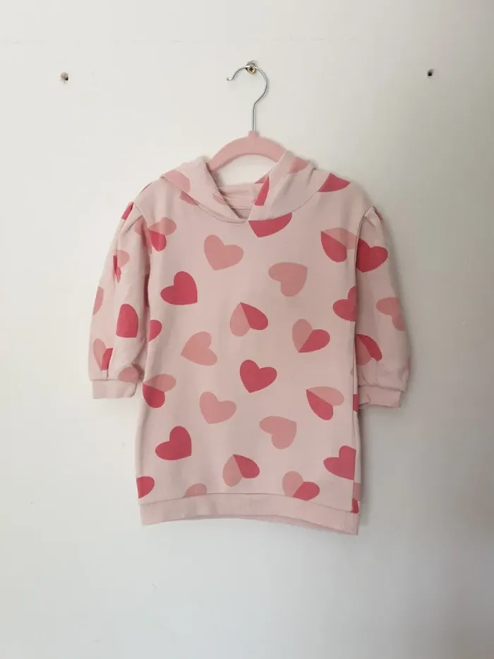 Robe sweat pull coeurs A1259