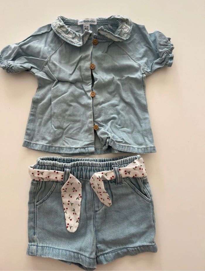 Chemise et short en jean Vertbaudet - photo numéro 2