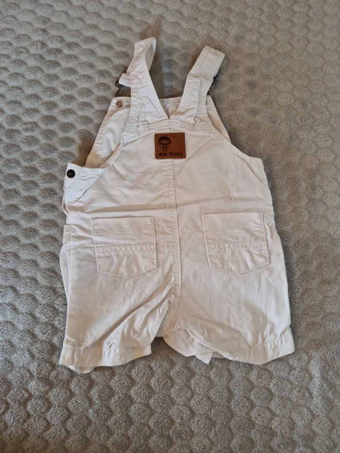 Salopette été blanche bébé garçon - photo numéro 2