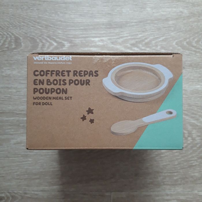 Jouet coffret repas en bois pour poupon Vertbaudet NEUF - photo numéro 3