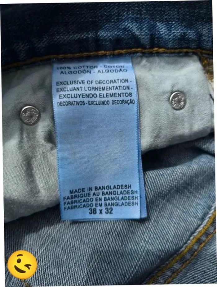 Jeans Levi's denizen W38 FR48 L32 coupe droite bleu Homme Men pan288b - photo numéro 7