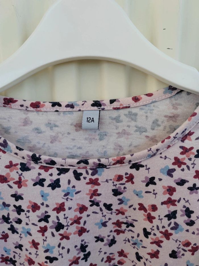 🩷Blouse rose fleurie 12 ans - photo numéro 3