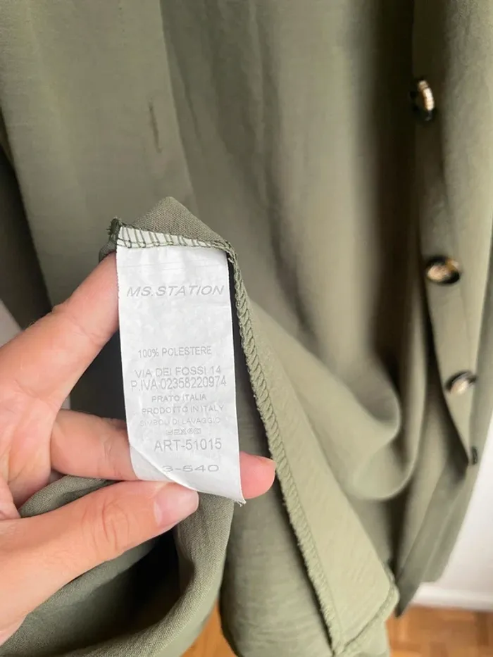 Chemise longue vert kaki - photo numéro 6