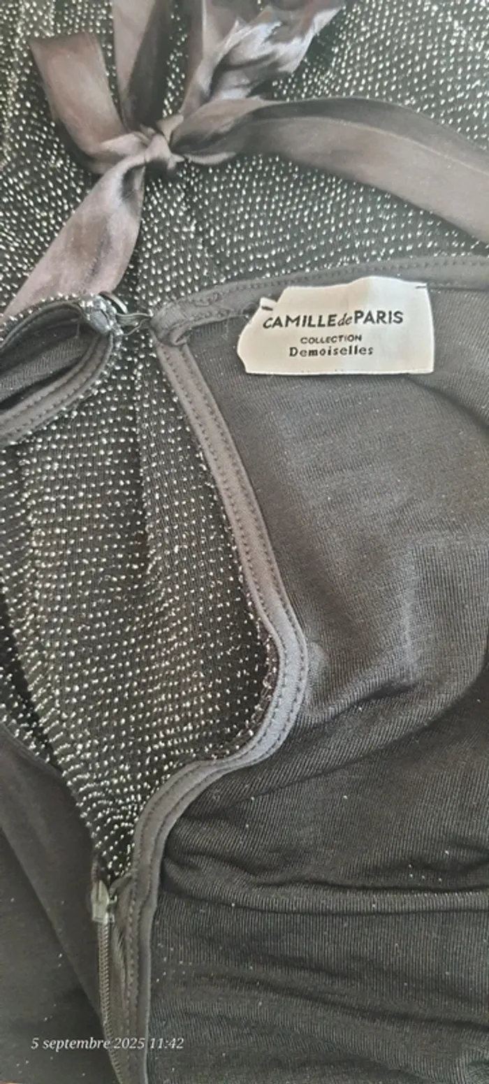 Combishort noir pailleté - photo numéro 3
