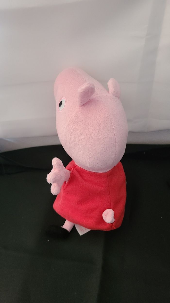 Doudou cochon rose rouge avec chien PEPPA PIG - photo numéro 2