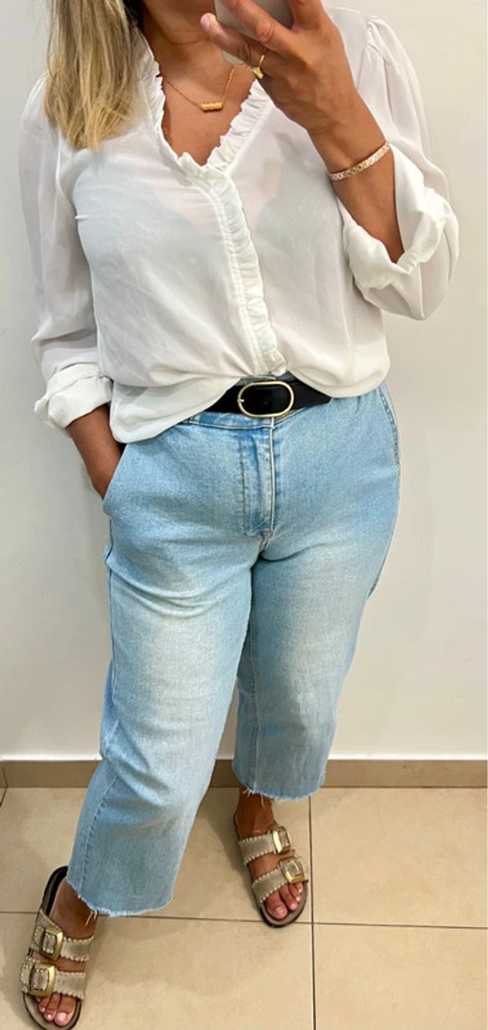 Blouse blanche avec volant Taille S - photo numéro 5
