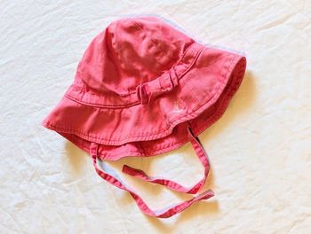 Chapeau Bob Petit Bateau Rose Flot Dessin Bateau Blanc Attache Ficelles Accessoire Petits Enfants