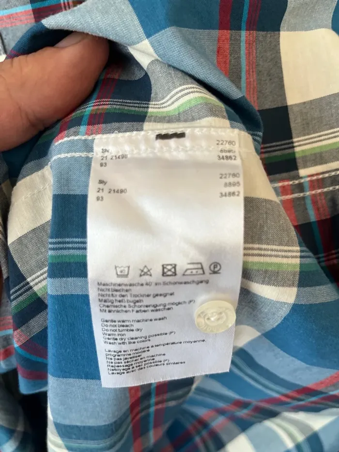 Chemise à carreaux Schoffel /XL/Bleu et blanc / Excellent état - photo numéro 5