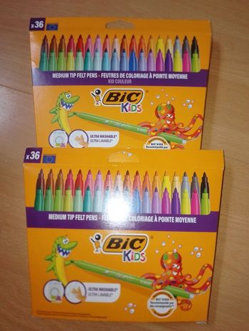 2 lots de Feutres x36 bic kids neuf