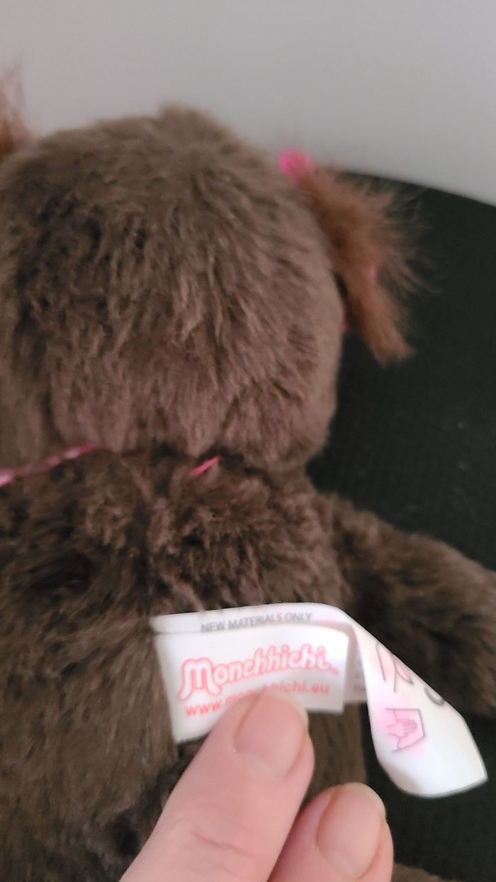 BANDAI Monchhichi - Fille Rose 20 cm - Dès 24 mois peluche Monchhichi Fille Rose - photo numéro 2