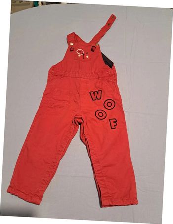 Salopette doublée Chien Woof orchestra 23 mois rouge bordeau
