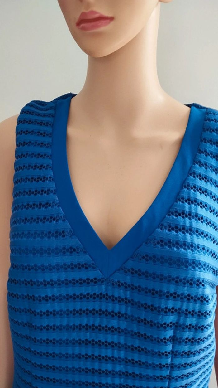 Robe bleu mi longue taille l - photo numéro 4