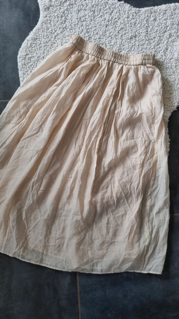 Jupe longue beige H&M Taille S doublée sympa - photo numéro 2
