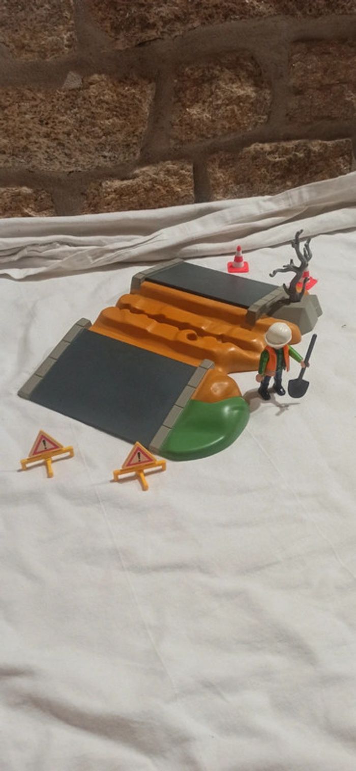 Décor paysage de chantier travaux playmobil