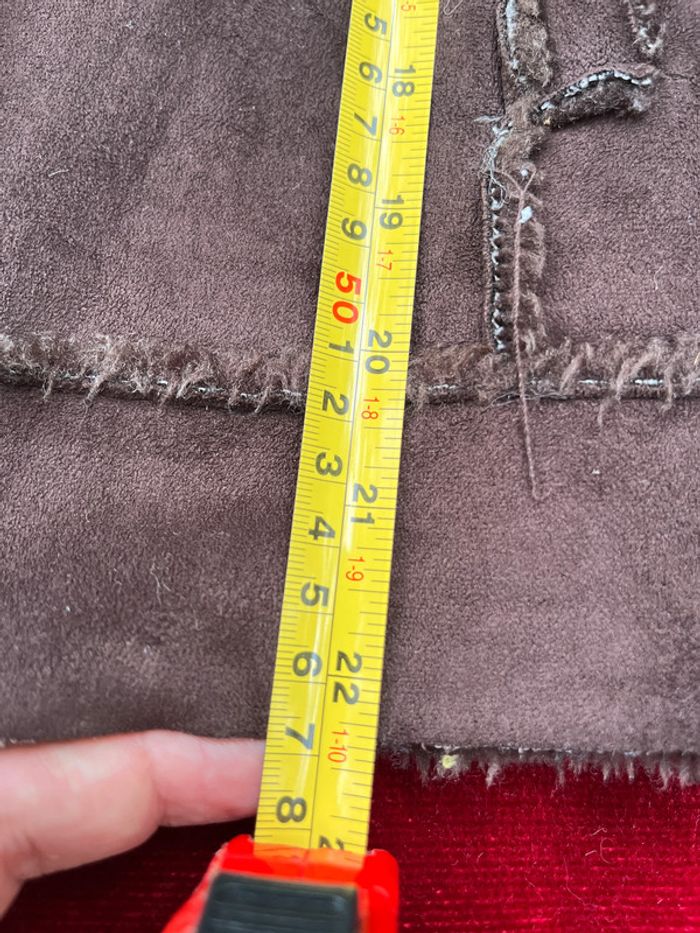 Veste imitation peau lainée marron – Marque Mim – Taille T3 - photo numéro 8