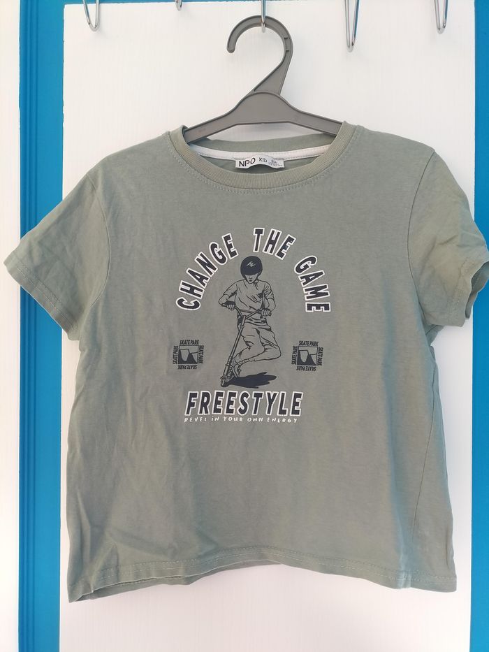 T-shirt gris vert Skatepark - NPO kid