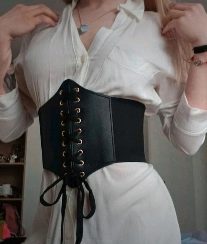 A33 ceinture gaine corset vintage rétro ajustable noire