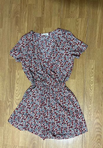 Combishort vintage fleurie, décolleté cache-coeur