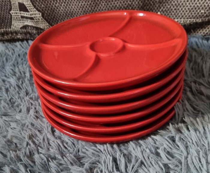 Lot 6 assiettes à fondu
