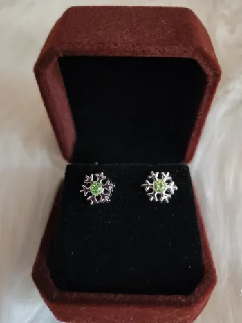 💎Boucles d'oreilles Argent Flocon de neige 💎