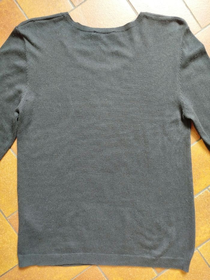 Pull Caroll taille 46 noir et strass manches 3/4 Comme Neuf - photo numéro 6