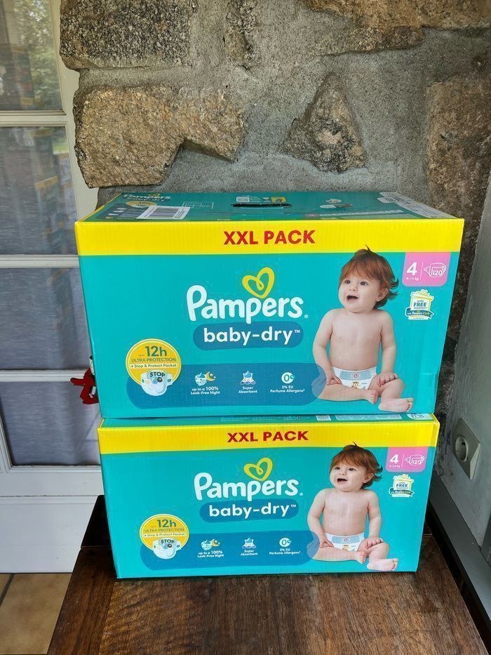 Lot 2 cartons Pampers Taille 4 : 240 Couches - photo numéro 2